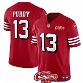 Men & Women & Youth San Francisco 49ers #13 Brock Purdy Red 2023 F.U.S.E. NFC West Champions Patch Alternate Stitched Jersey,baseball caps,new era cap wholesale,wholesale hats